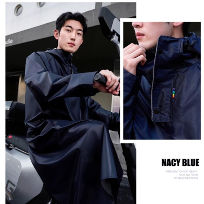 Reflective Safety Enhanced Waterproof Raincoat For Motorcycle Riding Full Coverage Breathable Fabric For Night Use