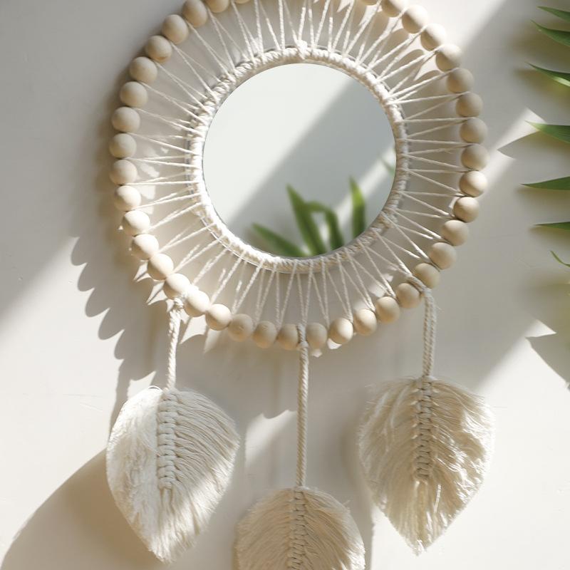 Handmade Beaded Tapestry Mirror Wall Hanging Home Decor Gift for Bedroom Living Room