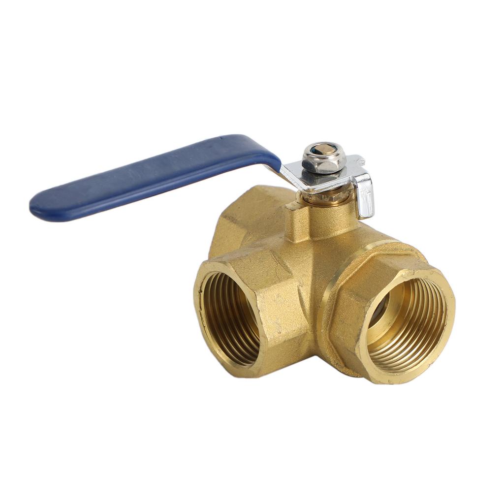 G1" 3 Way Ball Valve Three T Port Brass Female Type For Water Oil And Gas