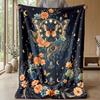 Mystic Purple Roses and Butterflies Theme blanket Lightweight Warm Flannel Blanket Decorative Throw Blanket for Home Decoration