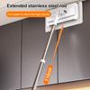 Lazy Mop Stainless Steel Ergonomic Handle Floor Scrubber Mop with 2