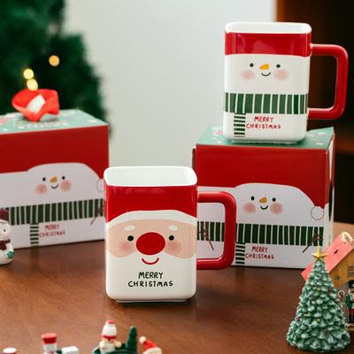 Kubek Świąteczny Kreatywny Ceramiczny Kubek Święty Mikołaj Kubek do Wody Kubek Śniadaniowy Kubek do Kawy Praktyczny Prezent Pamiątka
