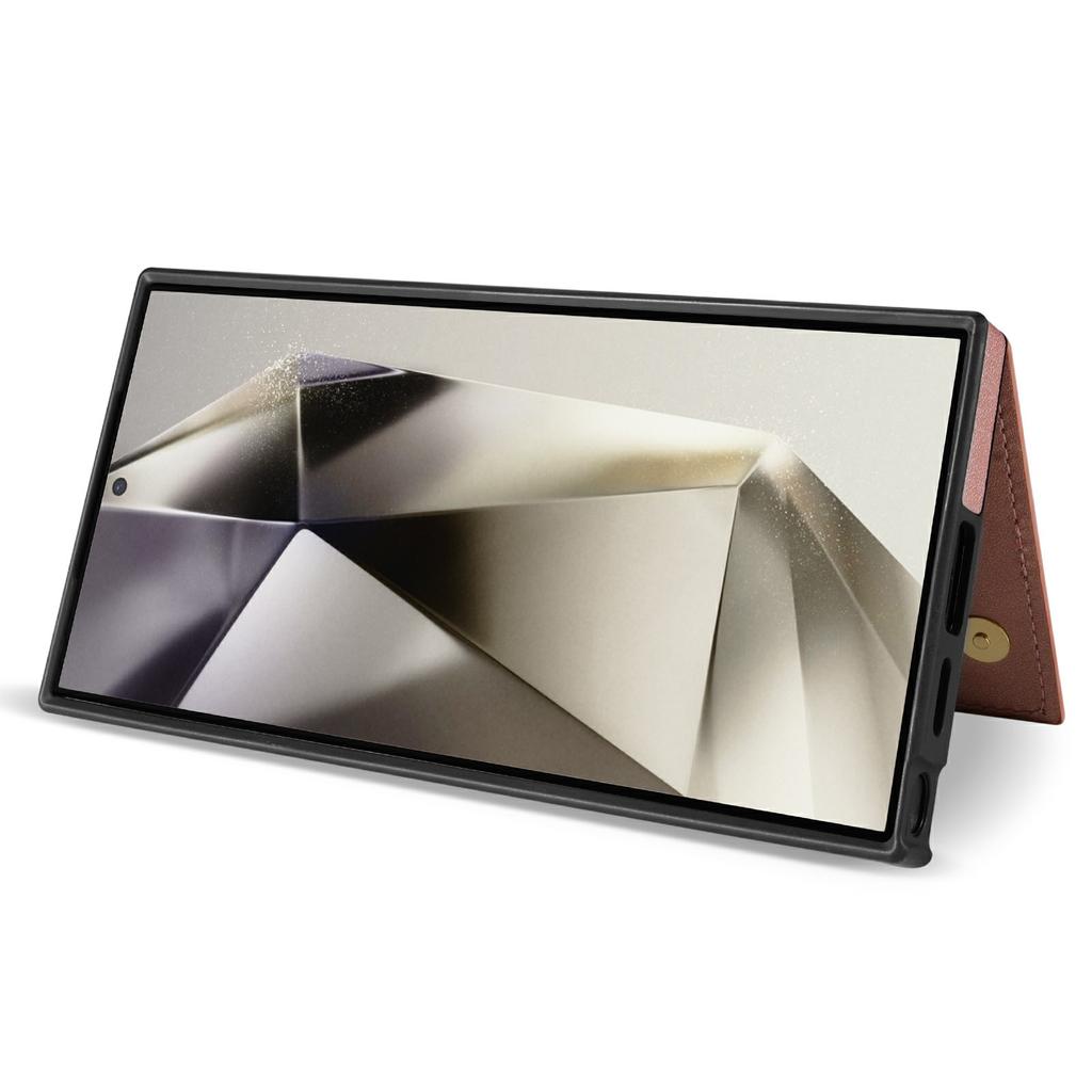For Samsung Galaxy S24 Ultra Case with Wrist Strap Card Slots Rhombus Leather+TPU Phone Cover