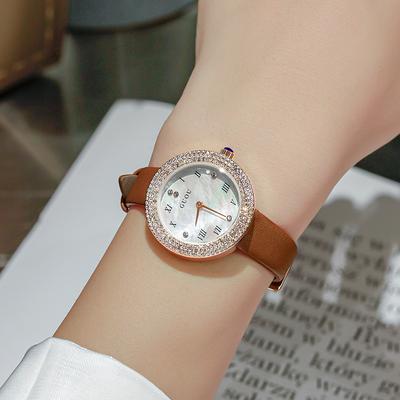 Watches for Women, Simple, Fashionable, Diamond-encrusted, Round, Waterproof, Quartz Straps, Niche Women's Watches