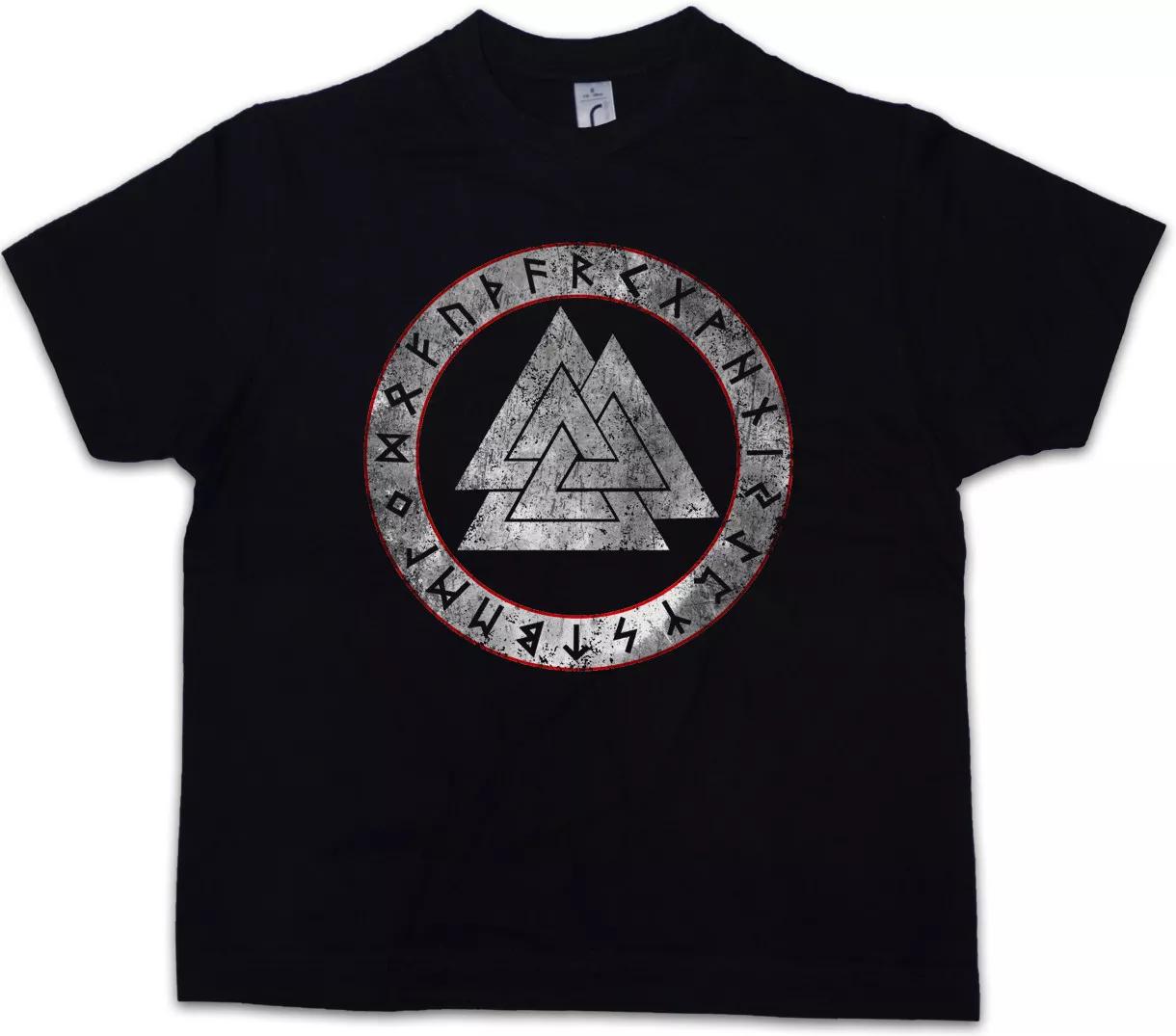 VALKNUT RUNES Kids Boys T-Shirt Newpaganism Odin Thor Loki Midgard Rune Walhalla 120