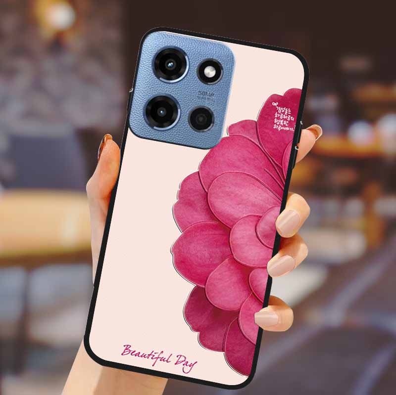 For Motorola G 5G 2025 Phone Case Bumper Soft TPU Silicone Back Cover 3D Flower Emboss Shell For Motorola Moto G 5G Fundas Coque