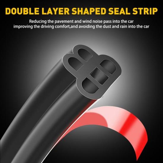 5M L-Shape Auto Car Door Trunk Seal Strip Rubber Weather Strip Edge Accessories