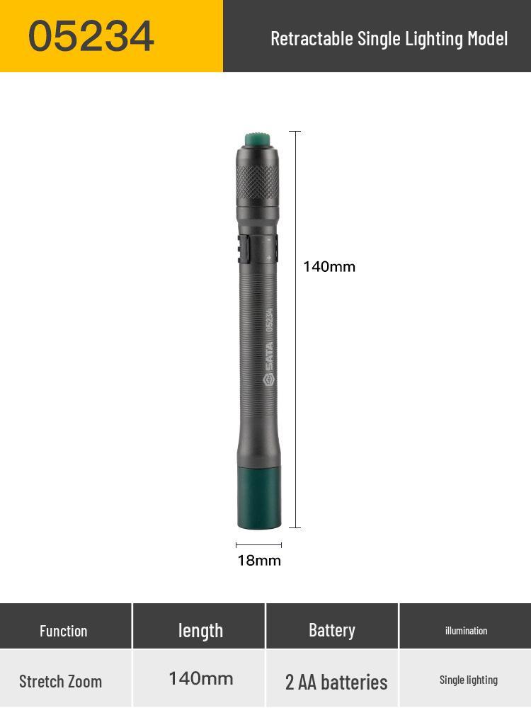 SATA Pen-shaped Rechargeable LED Flashlight with High Beam, Strong Magnet for Automotive Repair and Outdoor Use