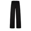 Einfarbiger modischer Jacquard-Webgürtel Baumwollstrick Weitbeinige Freizeithose Damenunterteile Space-Black ZW02280-BEH