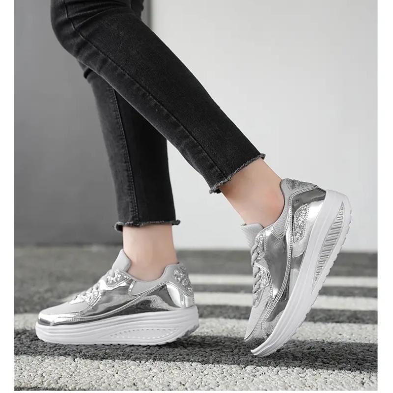 Mesh Breathable Women Casual Sneakers Lace-up Vulcanized Shoes Ladies Platform Sneakers Female Shoes