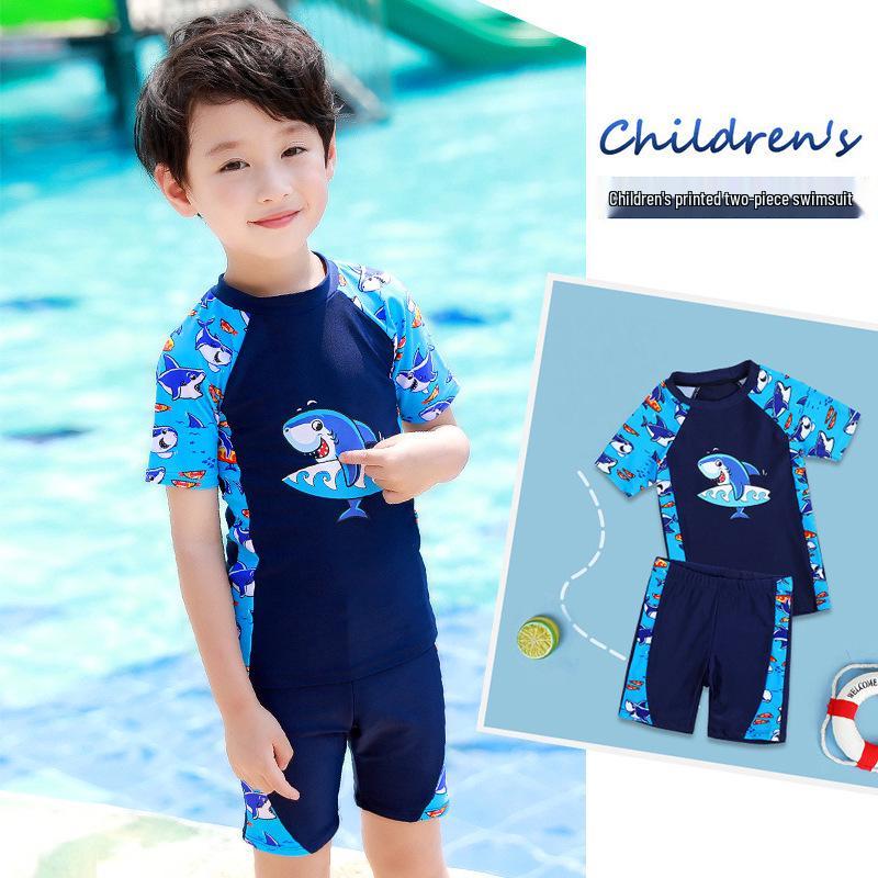 

Boys Quick-Dry Sun Protection Swimsuit Set 110 cm синий