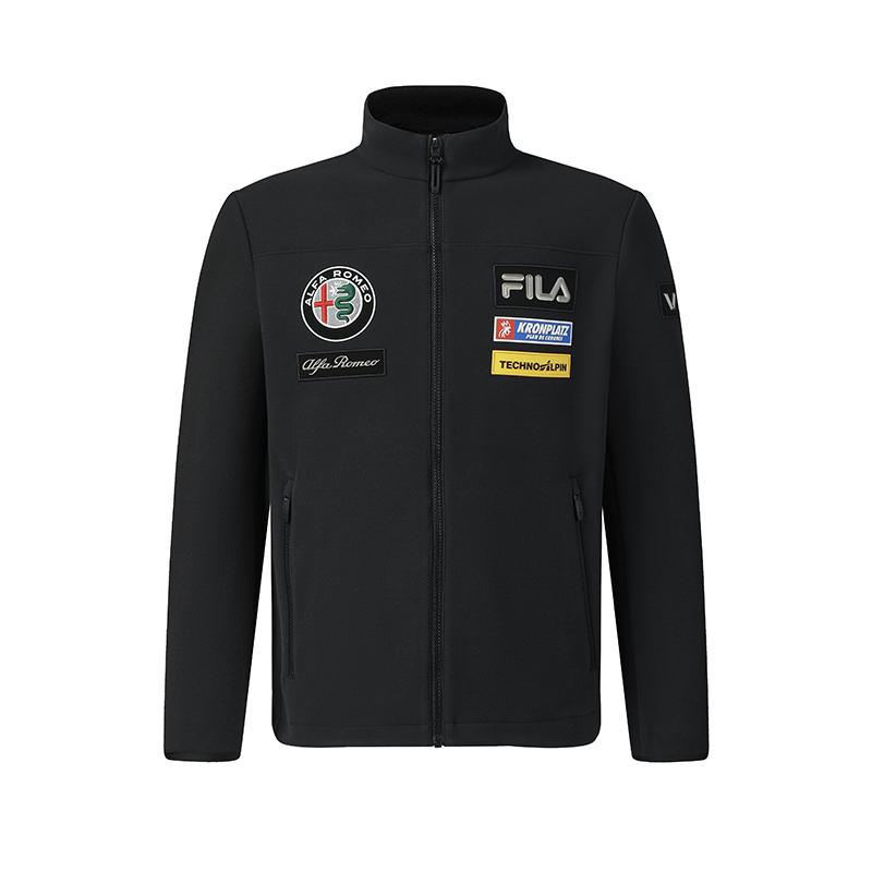 Fila Ski Series Fleece Lined Warm Minimalist Stylish Casual Sports Training Versatile Comfortable Jacket Men Jackets Deep-Black A11M546503FBK