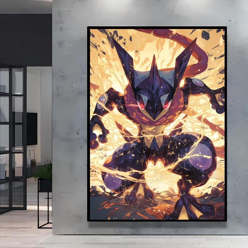 Hot Selling Anime Pokemon Lucario High Quality Retro Canvas Poster HD Printing Home Living Room Decor Holiday Gift Classic