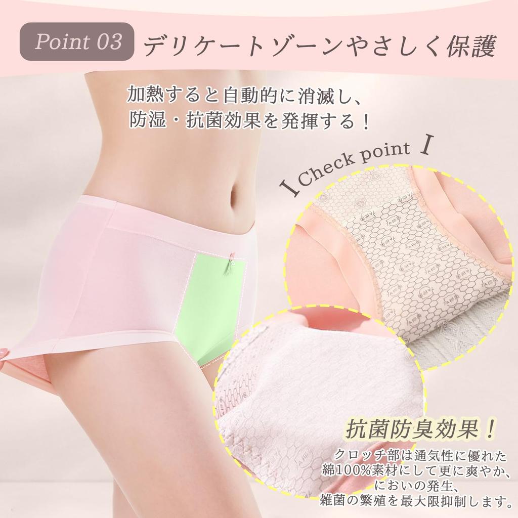 AIMUJINY Set of Cotton Breathable and Plus Size Panties 5-Piece Women's Deep-Leg Panties, 100% Cotton, Stretchy, (JP, Alphabet, XL, 5PCS-1)