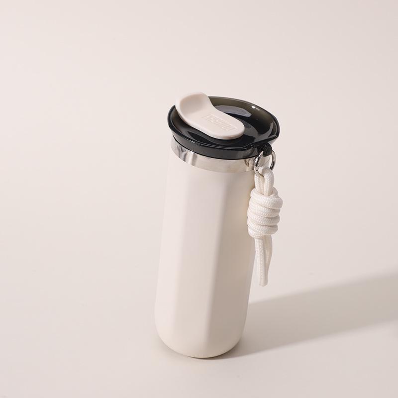 304 Stainless Steel Vacuum-Insulated Travel Coffee Cup with Lanyard for Hot and Cold Drinks