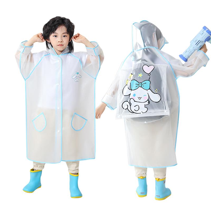 Kinder Regenmantel EVA Cartoon Regenmantel mit Schultasche Grundschule Jungen und Mädchen Kindergarten Ganzkörper Regendichte Kleidung