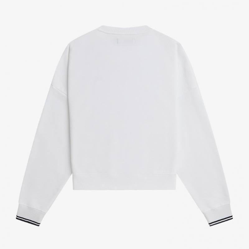 Fred Perry [womens] Tipped Sweatshirt   White Afpf2415135 100