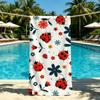 L-Ladybug Towel For Outdoor Camping Anime Beach Towel Super Absorbent Quick-Drying Summer Cartoon Towel