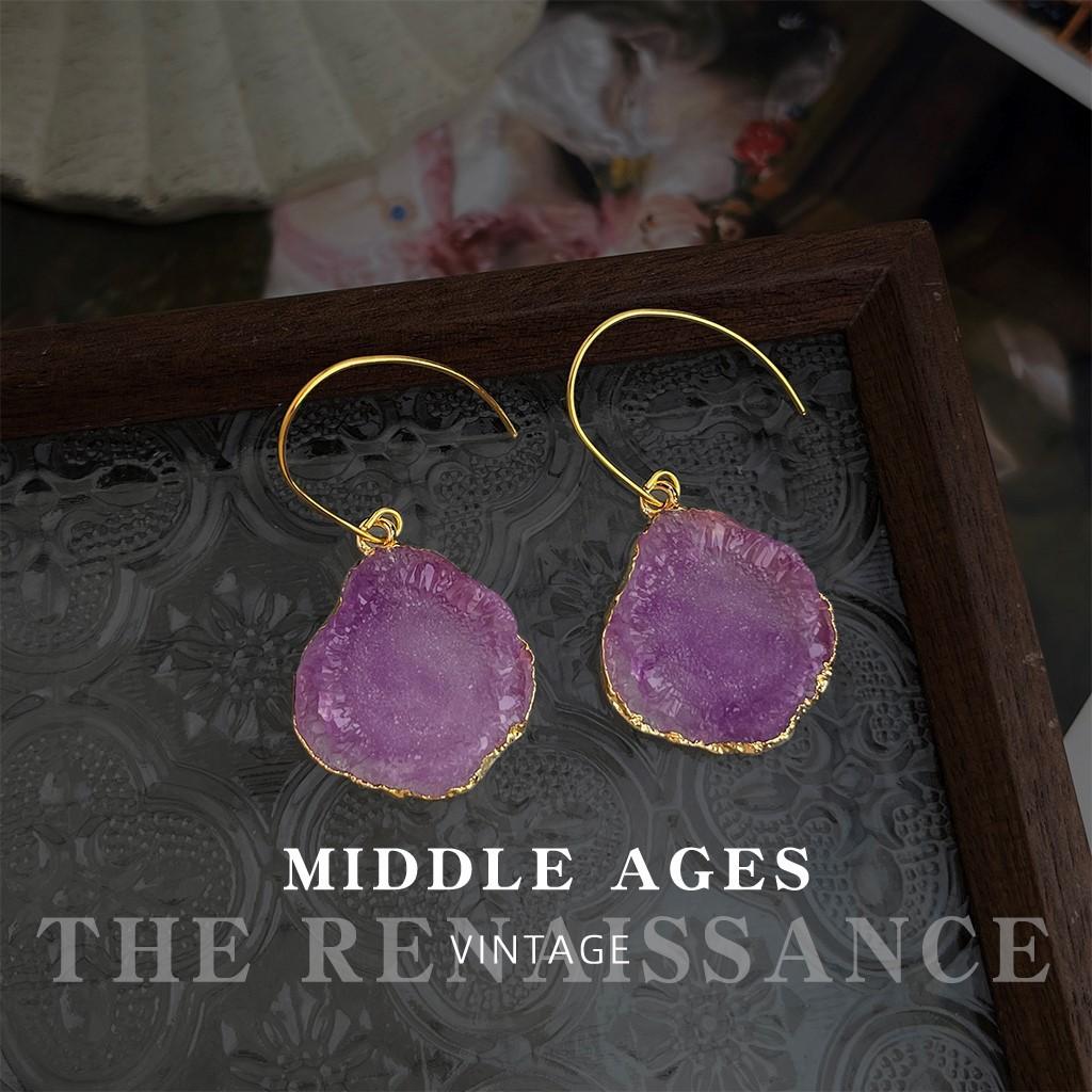 Лавандово-фиолетовые серьги геометрические неправильной формы темпераментные элегантные серьги женские лавандовый