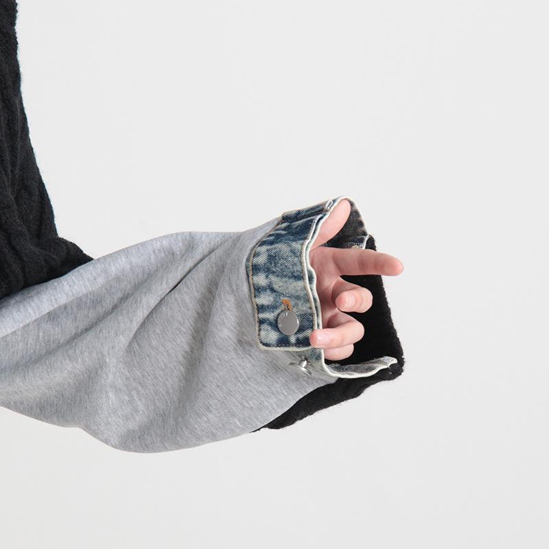European High-End Denim Patchwork Knit Lazy Sweater, Autumn/Winter 2026 Collection