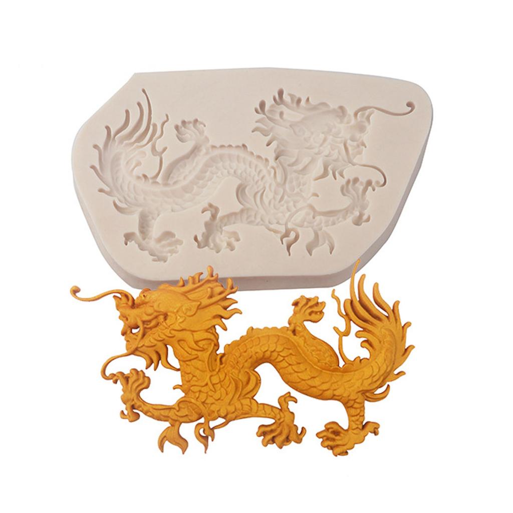 Patterned Dragon Fondant Chocolate Mould Cake-Topper Baking Tools Handmade-Soap Silicone Ornaments Mold Easy To Clean