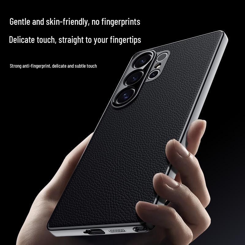 Samsung Galaxy S25/S24 Ultra Genuine Leather Protective Case - Full Coverage, Anti-Drop Business Cover.