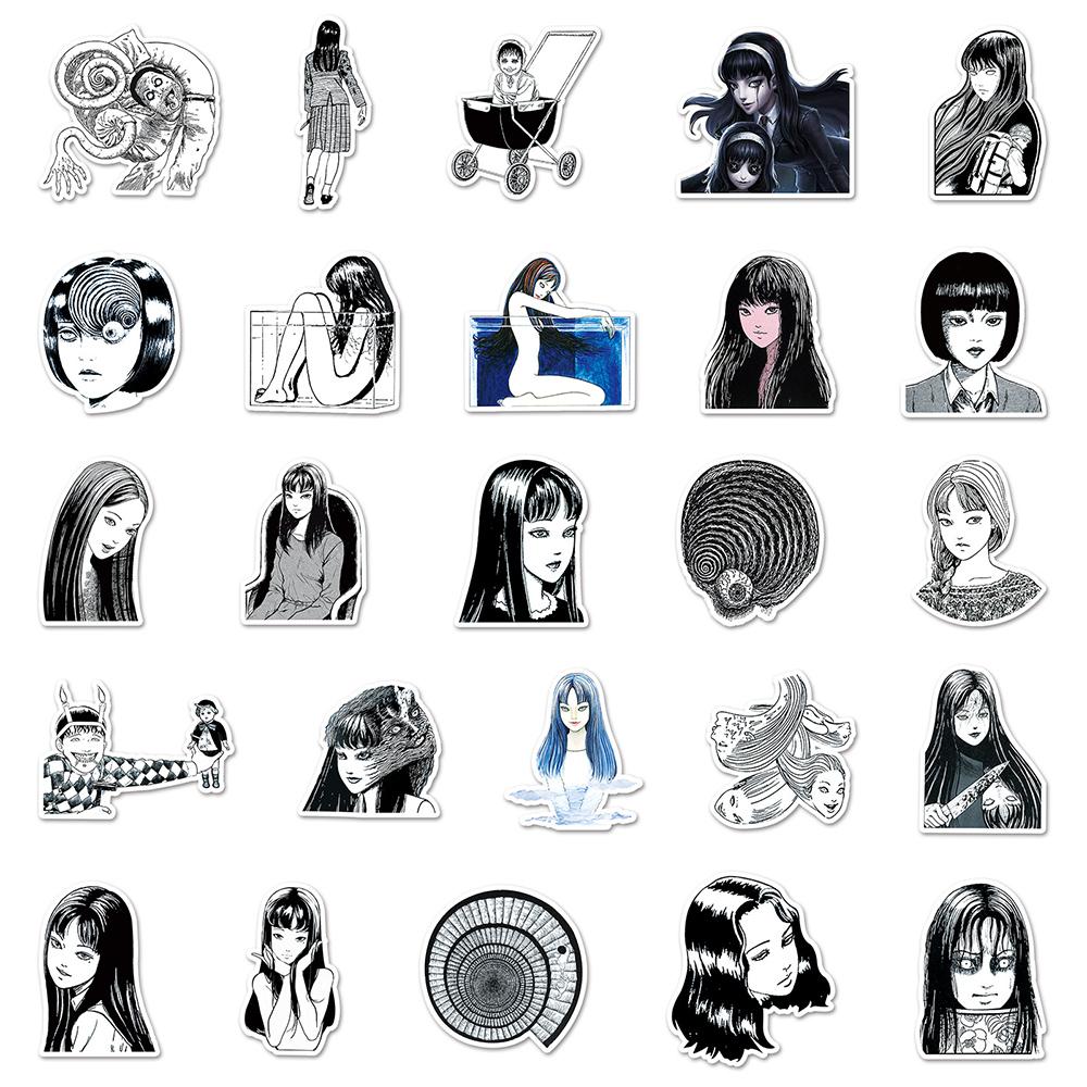 10/30/50pcs Kawakami Tomie Cartoon Stickers Horror Anime Girl Graffiti Decals DIY Water Bottle Laptop Phone Cool Sticker Packing
