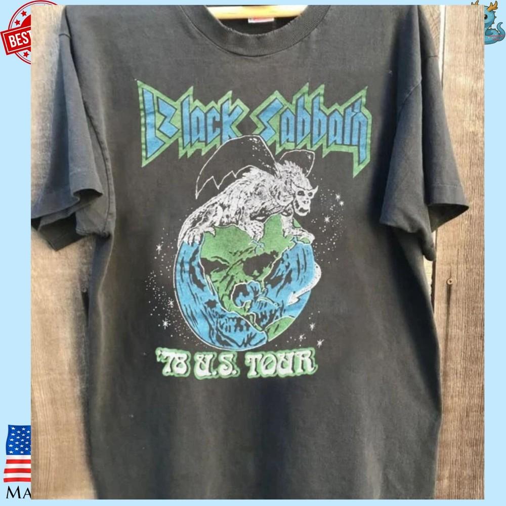 Vintage Black Sabbath 1978 US Tour T Shirt Classic Rock Band Tee Unisex Unisex T-Shirt L