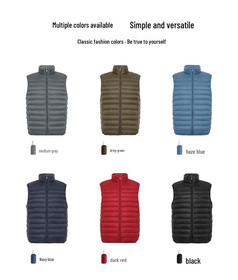 2025 Men's Lightweight Stand-up Collar Down Vest for Layering or Outerwear - Item #2105