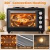 46L Mini Oven with Dual Hot Plates, Electric Countertop Cooker with Convection, 90–230 degrees C Adjustable Temperature