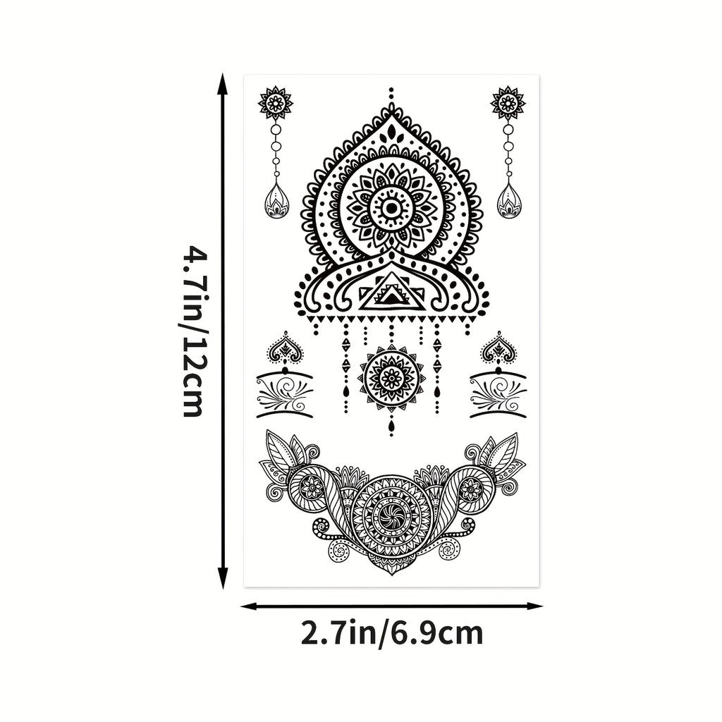 10pcs Black Lace Mandala Sexy Style Floral & Designs, Perfect for Parties, Weddings, And Festivals