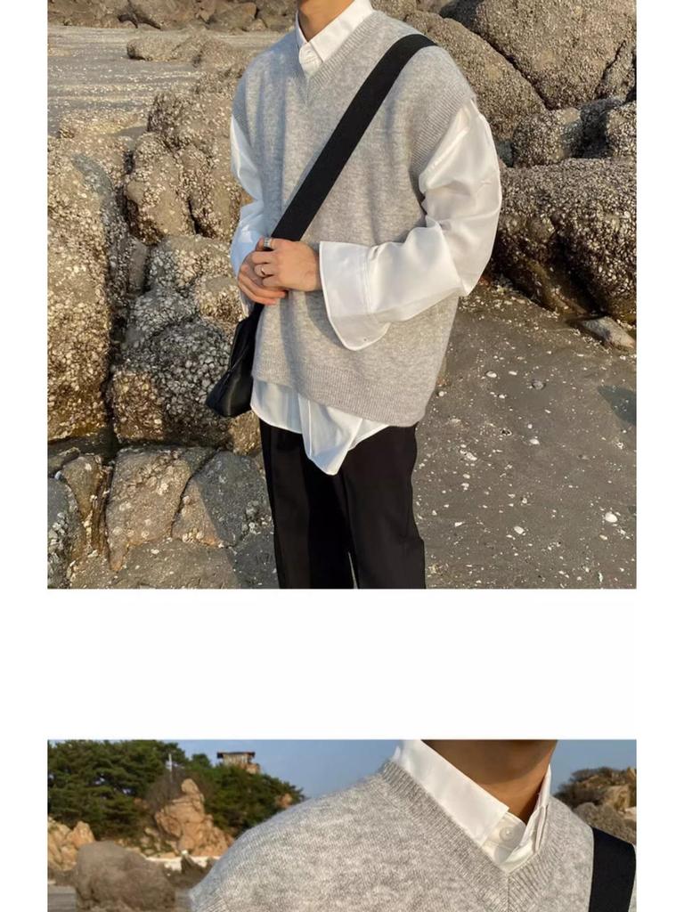 2023 Men's Trendy V-Neck Sleeveless Knit Sweater Vest