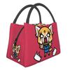 Death Metal Aggretsuko Aggressive Retsuko Portable Lunch Boxes Japanese Anime Manga Thermal Cooler Food Insulated Lunch Bag