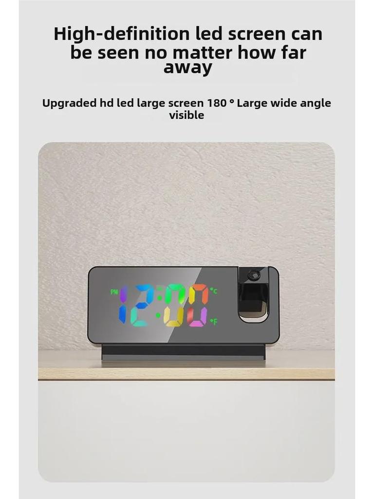 Smart LED Projection Alarm Clock with Temperature and Calendar