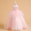 Formal Tulle Bridesmaid Girls Dresses for Children Costume Elegant Party Princess Girl Dress Vestido White Wedding Birthday Gown