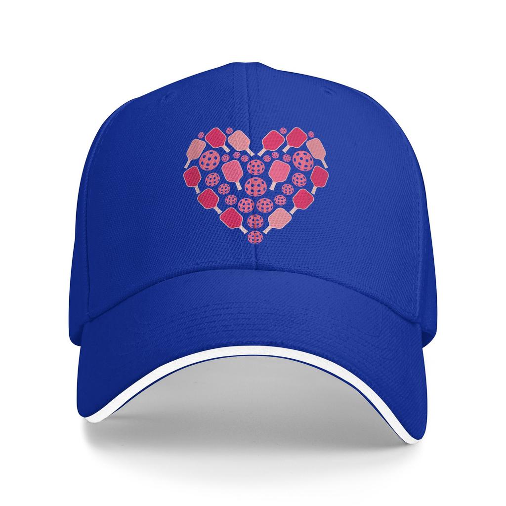 Pickleball Heart Valentines Day Pickleball Lover Baseball Cap Stylish Men Adult Trucker Hat Sun Kpop Rock Baseball Caps Gift