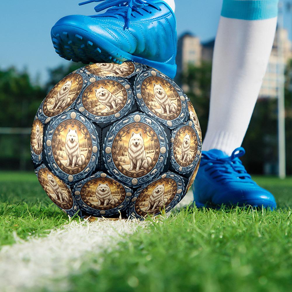 Winter Wildlife Emblem Round Football Size 5 Adult Ball Suitable for Training Matches and Outdoor Team.