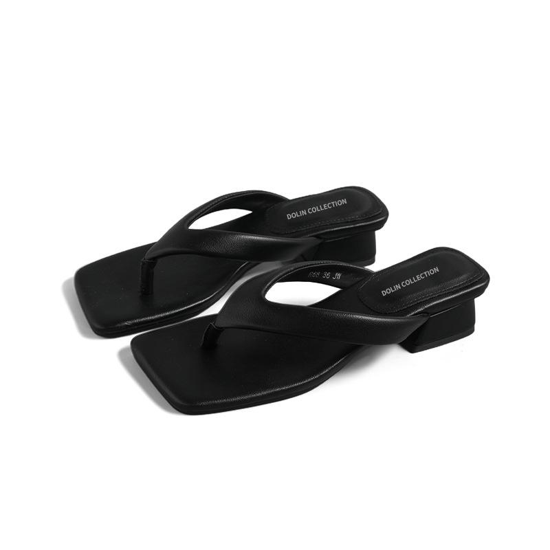 

Suding s home, silver cool slippers, summer new versatile women s low-heeled high-end square toe flip-flops 40