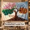 Tree of Life (153) Theme Wall Tapestry Customized With Name Text Personalized Hanging Tapestry For Bedroom Living Room Decor