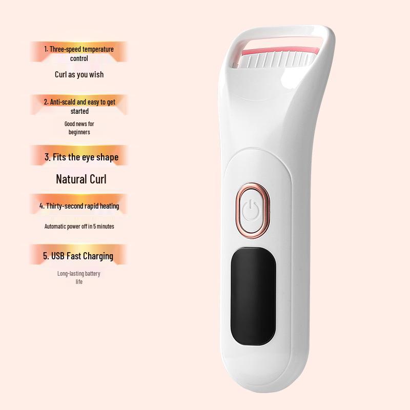 Electric Dual-Temperature Eyelash Curler with Digital Display - Long-Lasting Heat and Curling for Women