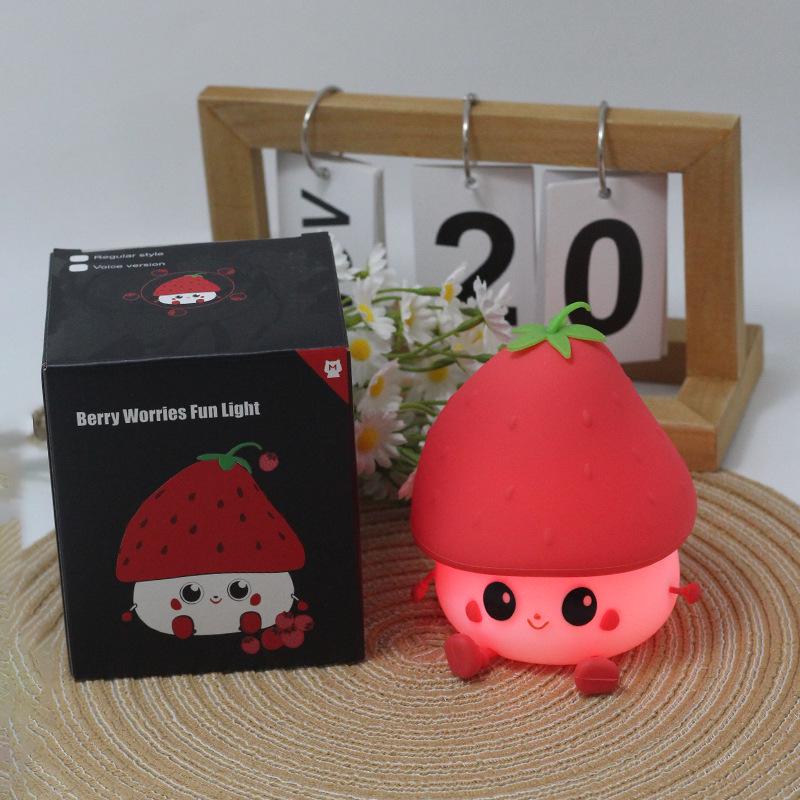 Strawberry Silicone Lamp: Three-Level Brightness Tap Night Light