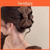 Satin Bow Hair Clips For Women With Plush Claw Clamp And Heart Design For Gift