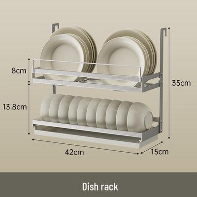 3-Tier 304 Stainless Steel Wall-Mounted Kitchen Dish Drying Rack