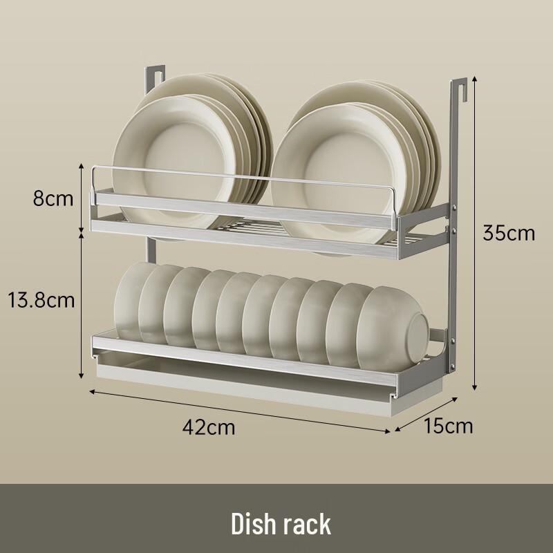 3-Tier 304 Stainless Steel Wall-Mounted Kitchen Dish Drying Rack