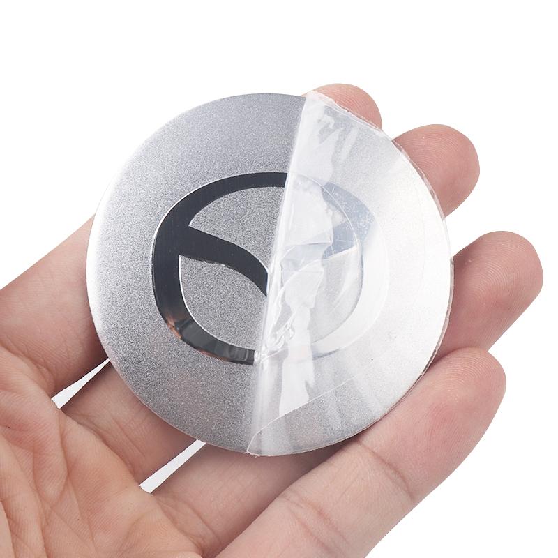 4Pcs Car Styling Tire Center Hub Cap Badge Sticker Accessories For Mazda 2 3 4 5 MS CX5 CX30 CX60 CX9 MX3 MX5 Axela Demio Atenza