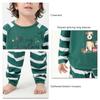 Christmas Family Matching Pajamas Set Cartoon Print Striped Long Sleeve Sleepwear for Men Women Children Family Pajamas
