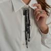 Black Red Crystal Beads Brooches Handmade Bead Fixed Needle Long Tassel Brooch Multi-layer Chain Lapel Pin Suit Accessories