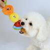 Dog Chew Toy Squeaky Fruit Skewer Puppy Teething Toy Crinkle Interactive Tug-of-War