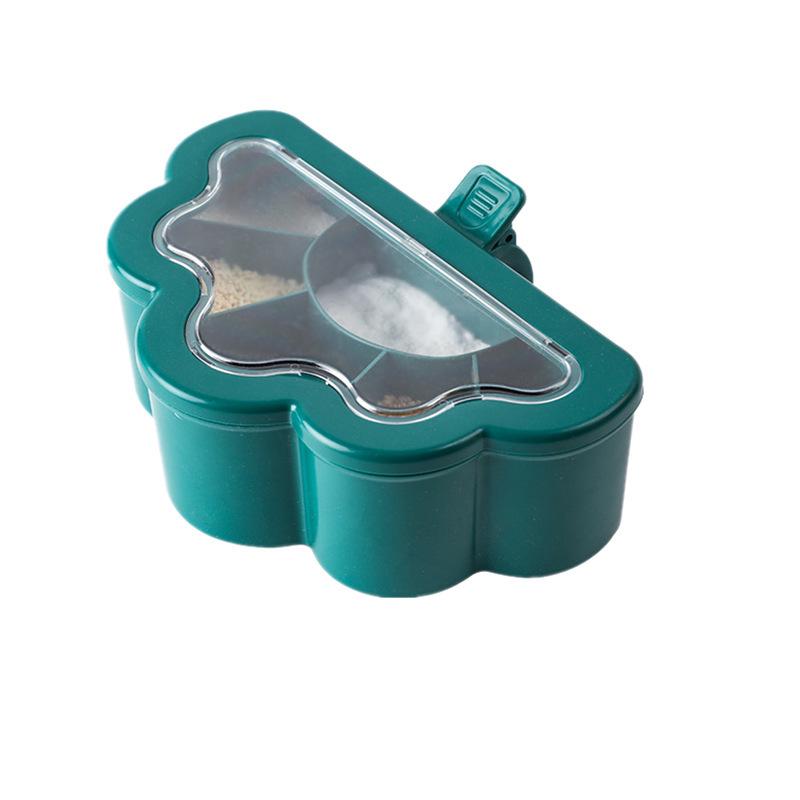 Kitchen Multi-Compartment Spice & Seasoning Box - Creative Plastic Salt Container