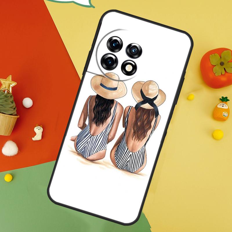 Best Friends BFF Matching Back Case For OnePlus 15 13R 13 13T 12 12R 11 10 10T 8T Nord CE 5 2 3 4 Lite N20 N30 Cover